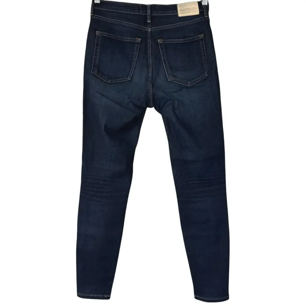 EVERLANE The High Rise Skinny Jean Deep Indigo Womens Size 28 Ankle - Picture 3 of 9